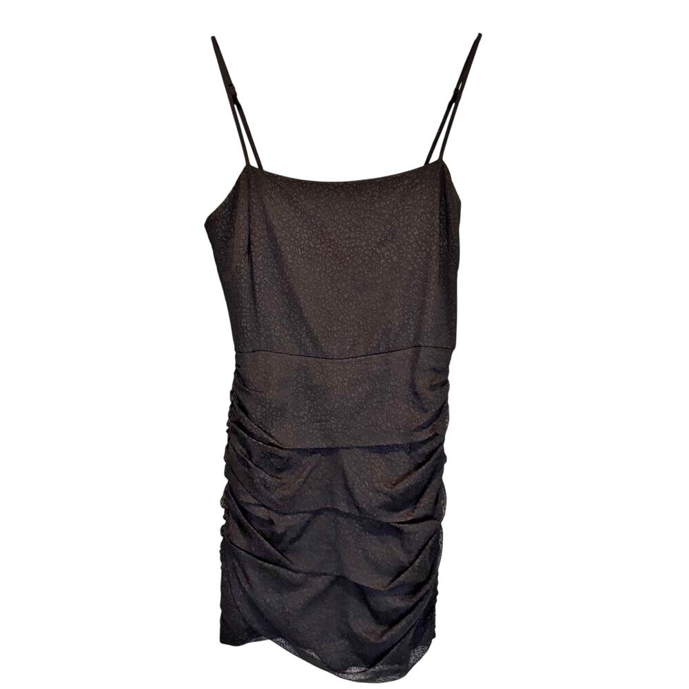 The East Order Black Animal Print Sleeveless Mini Dress - size Small